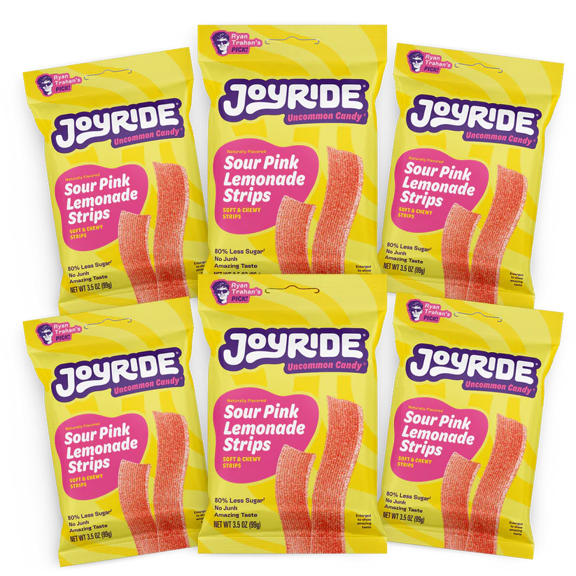JOY RIDES sour pink lemonade strips